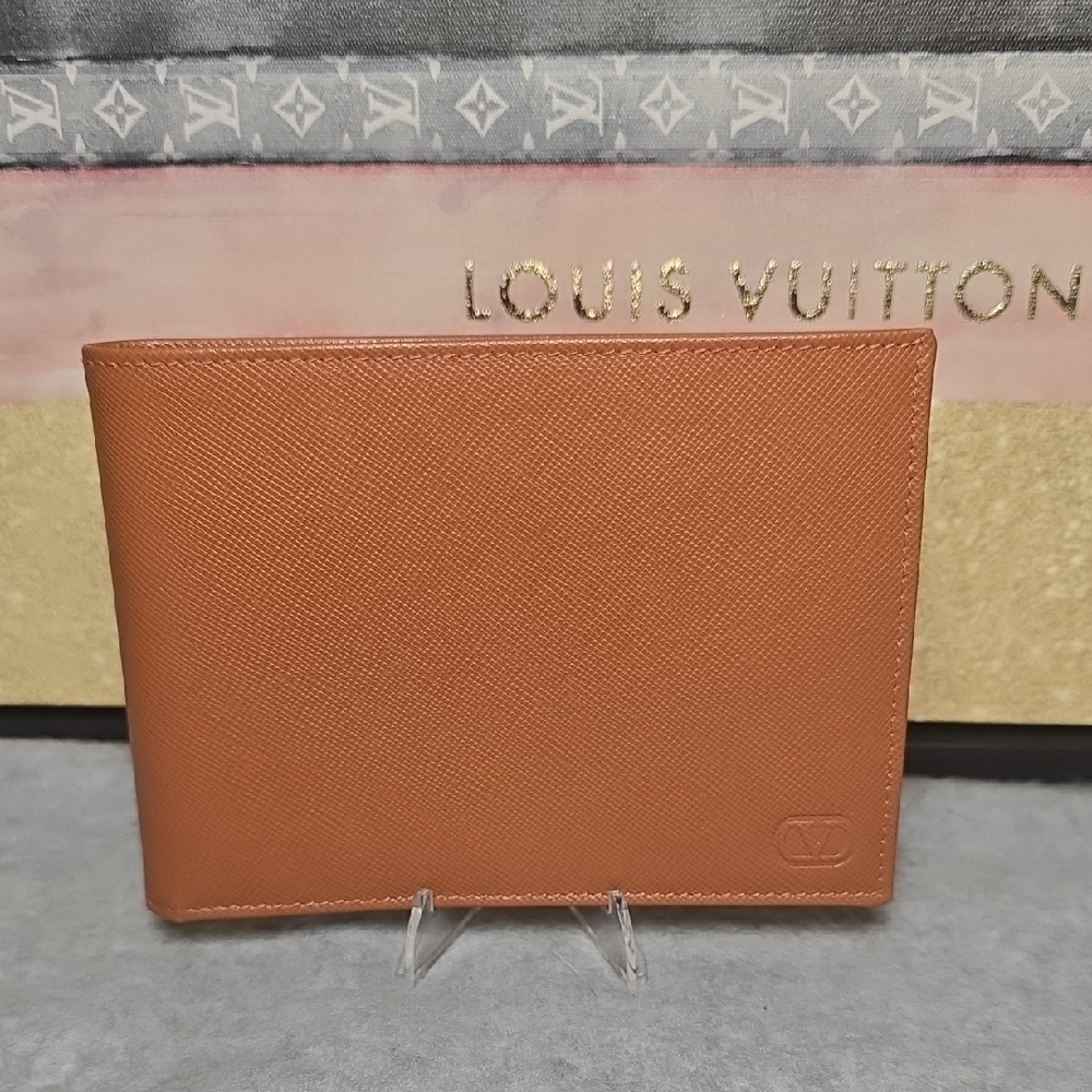 Valentino Garavani Men's Tan Leather Bifold Wallet